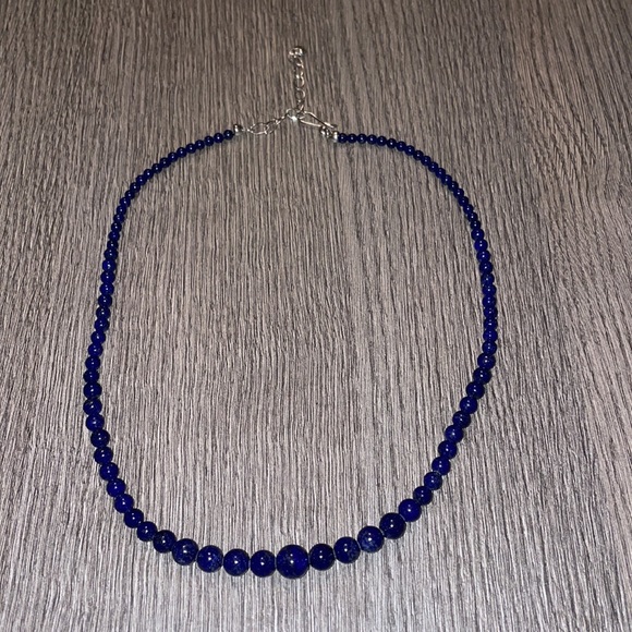 Blue bead necklace - Picture 3 of 6